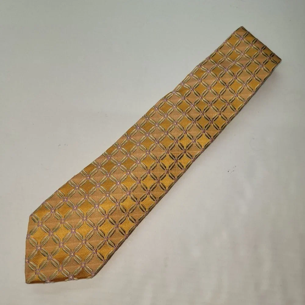 Ermenegildo Zegna Mens Tie Silk Handmade Geometric Textured Luxury Made in Italy